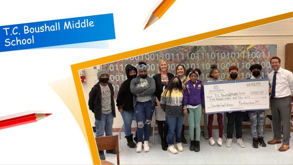 T.C. Boushall Middle School Wins Recent Reading Grant - ReidGoodwin